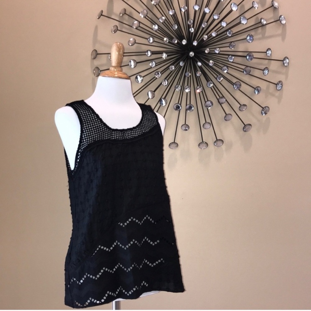 RAMY BROOK Casey Crocheted Black Blouse Top - Picture 3 of 7